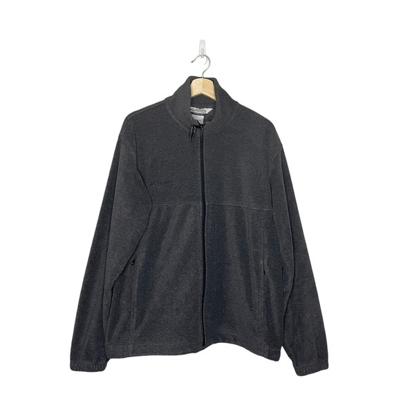 Columbia Fleece Jacket Gray Classic Full Zip Long Slv Logo Gorpcore Size Medium - Picture 1 of 11